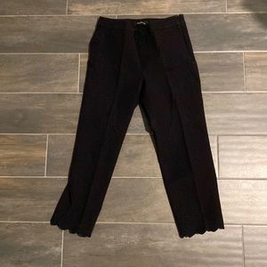 Talbots Black Scallop Crop Size 2